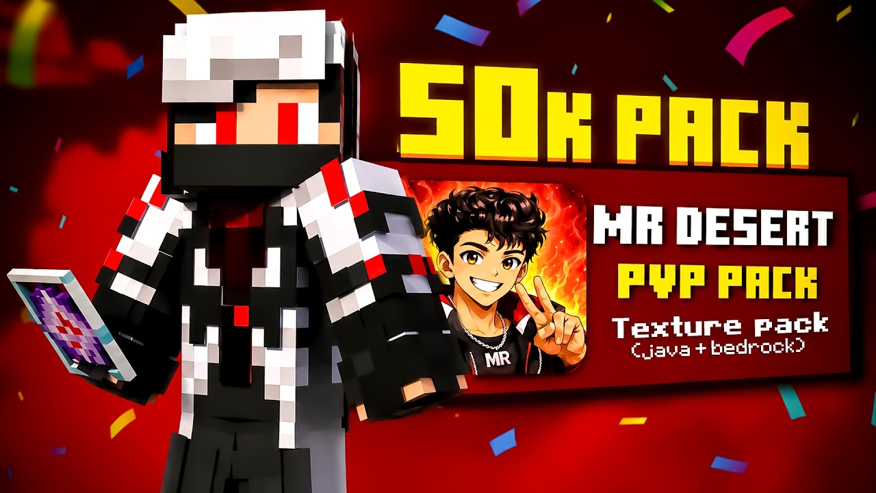Mr Desert's 50K Special PvP Pack Release.!! (Java + Bedrock) 🔥