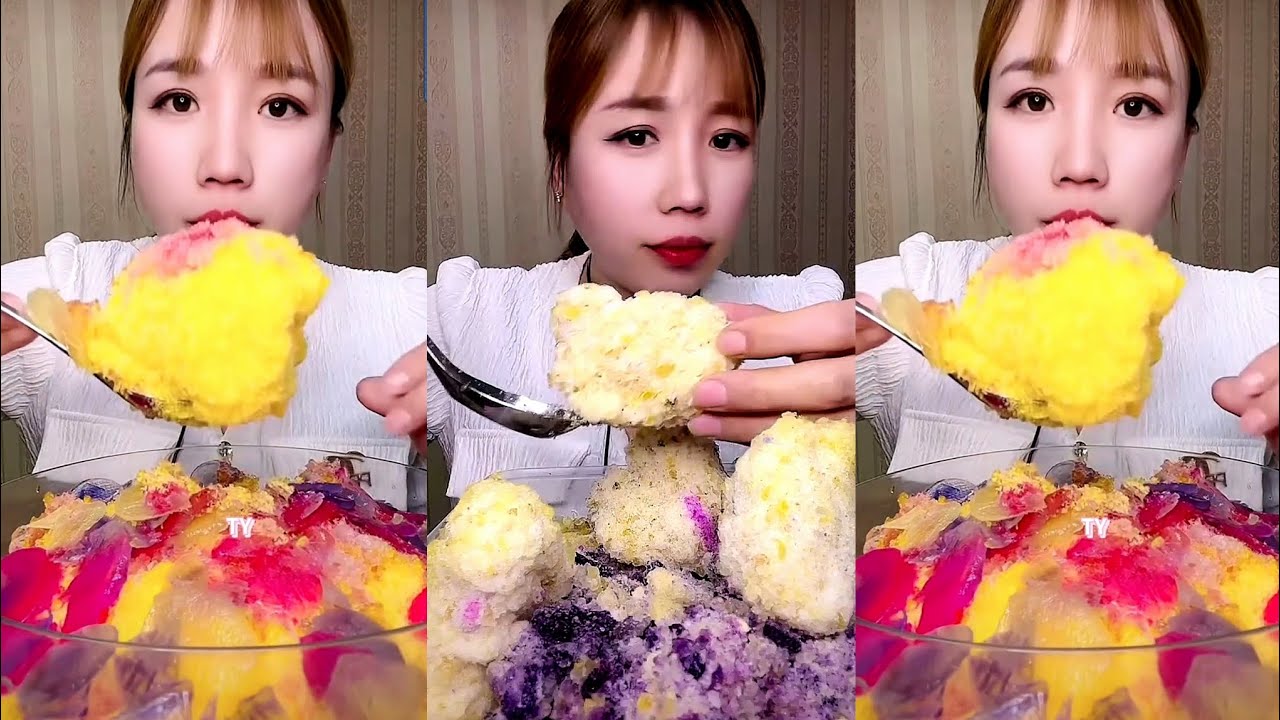 ASMR SHAVED ICE EATING. ICE EATING