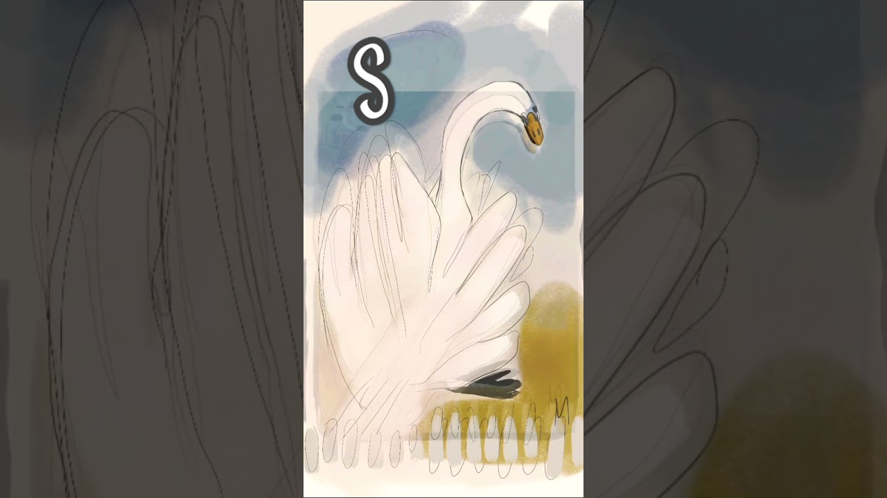 "S" for svane. Tegn videre - download malebøgerne på hjemmesiden. Link i bio. 
