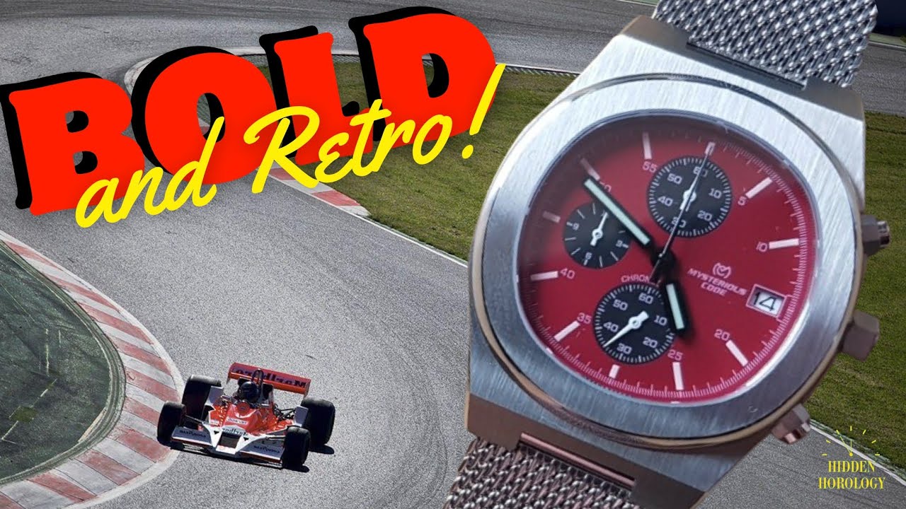 Mysterious Code Vintage Red & Black Chronograph Watch Review - Patek Homage - VK67 MecaQuartz