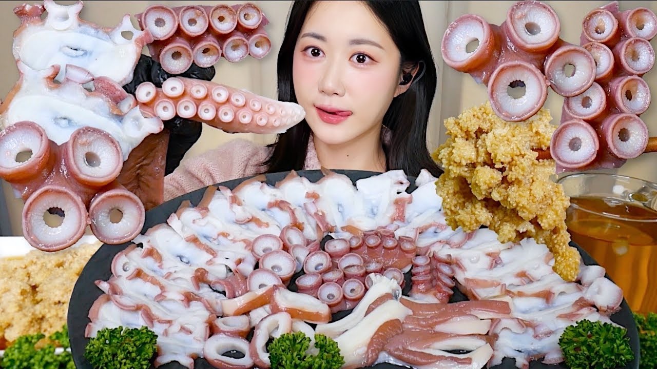 귀한 문어가 왔어요🐙문어알 문어숙회 먹방✨ 문어알 먹방 Octopus + Octopus Roe タコ＋醤油タコの子 | Mukbang ASMR