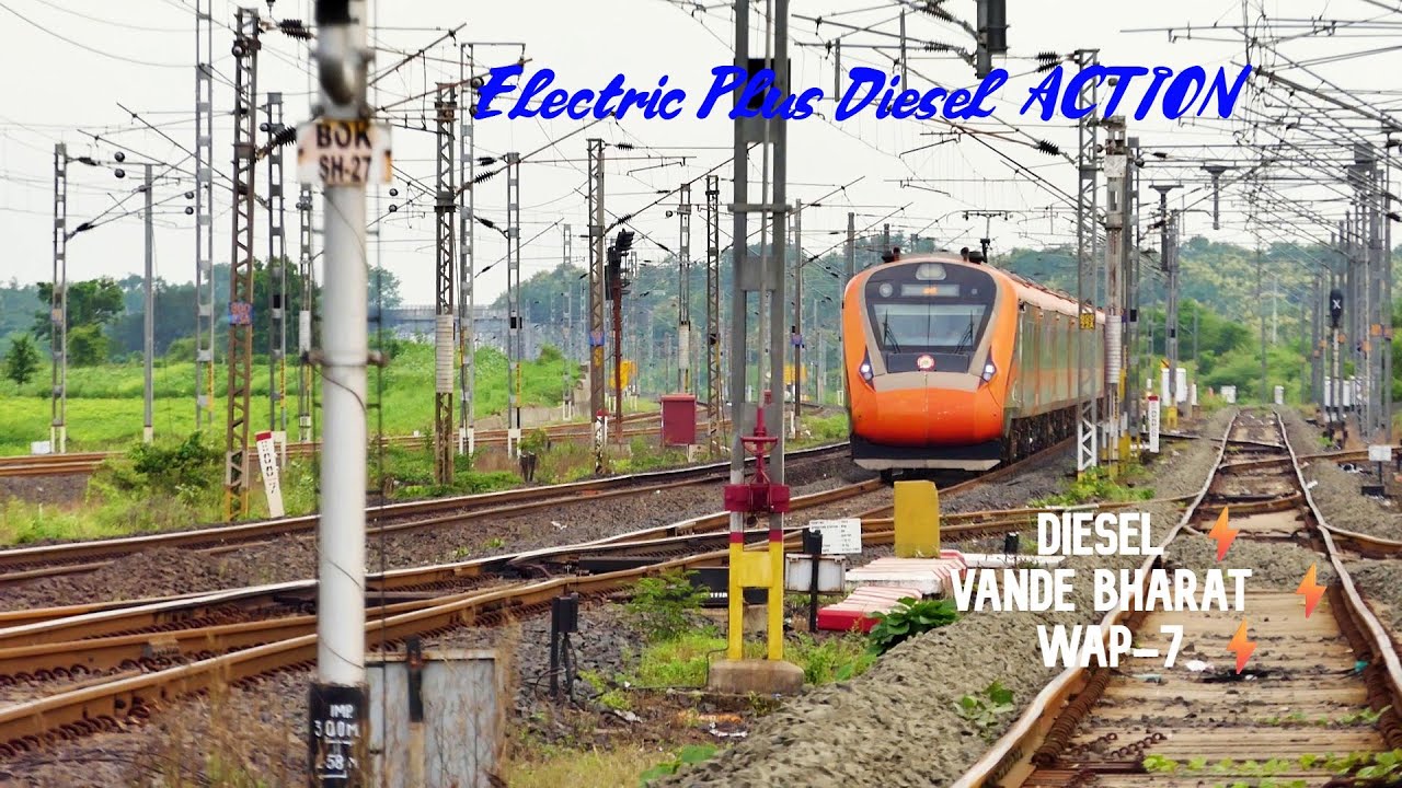 Electrifying Speed! WAP-7 & Vande Bharat + Diesel Power at 130 kmph!