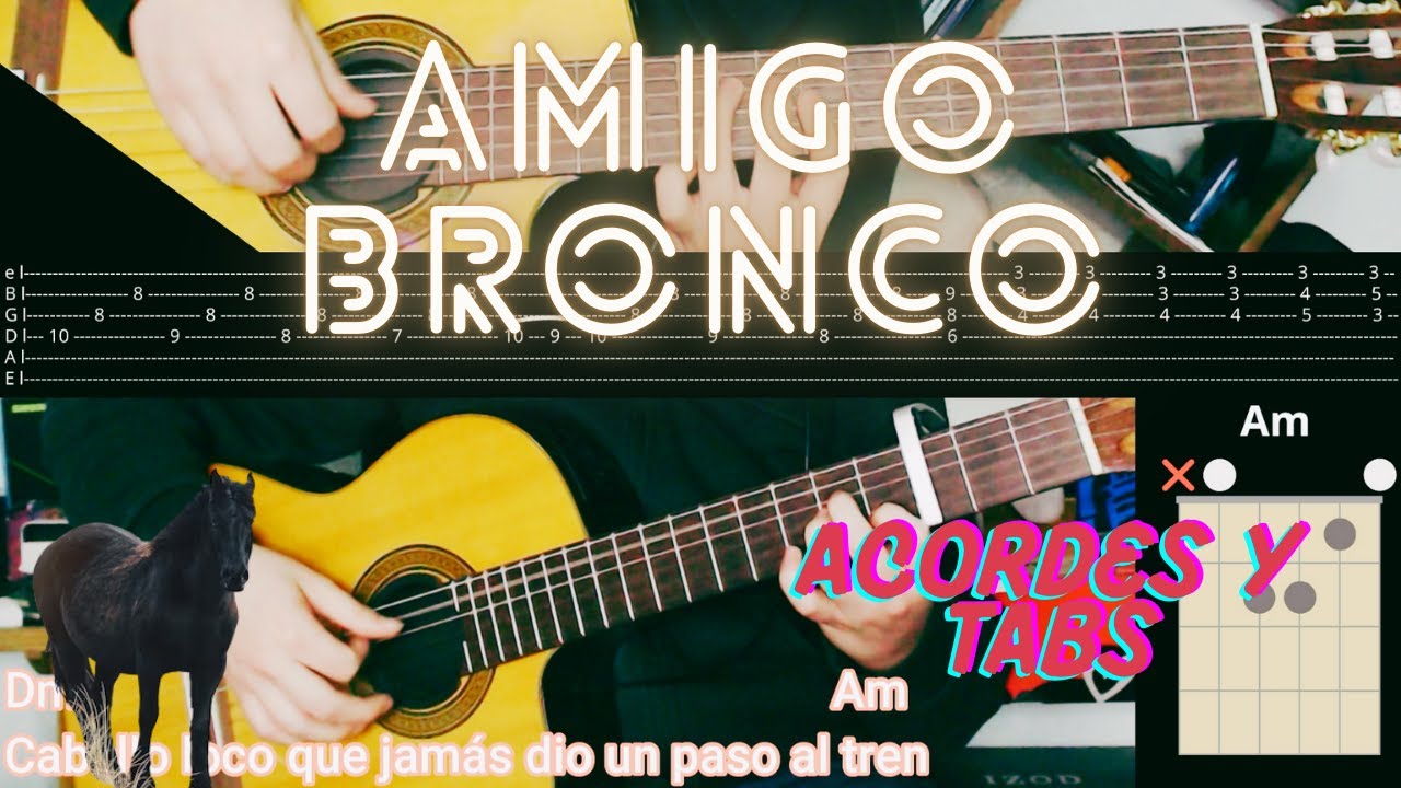 Cómo Tocar Amigo bronco En Guitarra - Acompañamiento (Fácil) y Adornos (Intermedio)