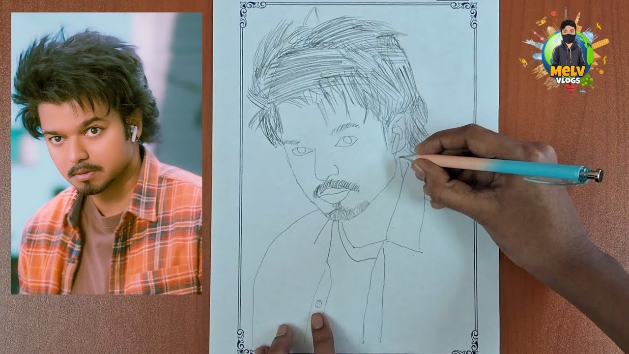 Thalapathy Vijay GOAT Jeevan Drawing | Melv Vlogs