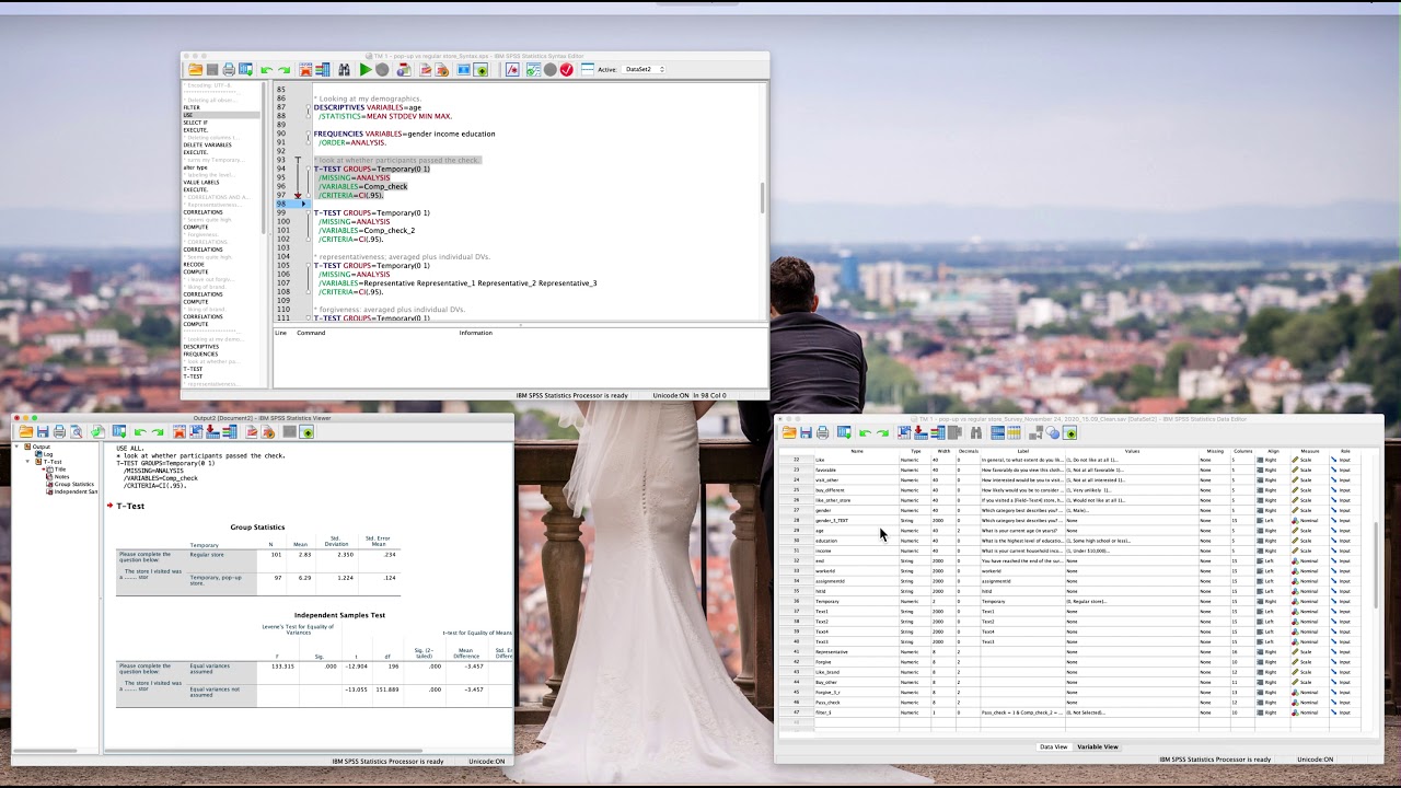 SPSS Basics I: running t test, correlation, descriptives