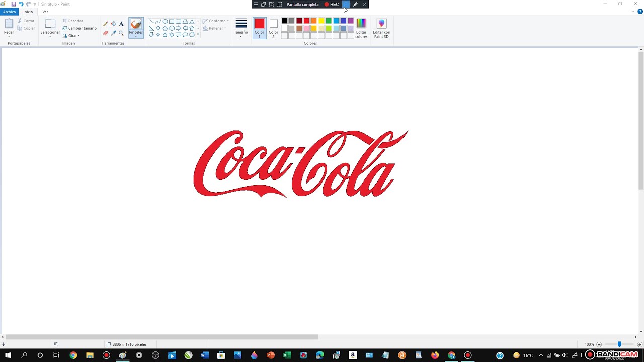 How To Draw The Coca Cola Logo Using MS Paint