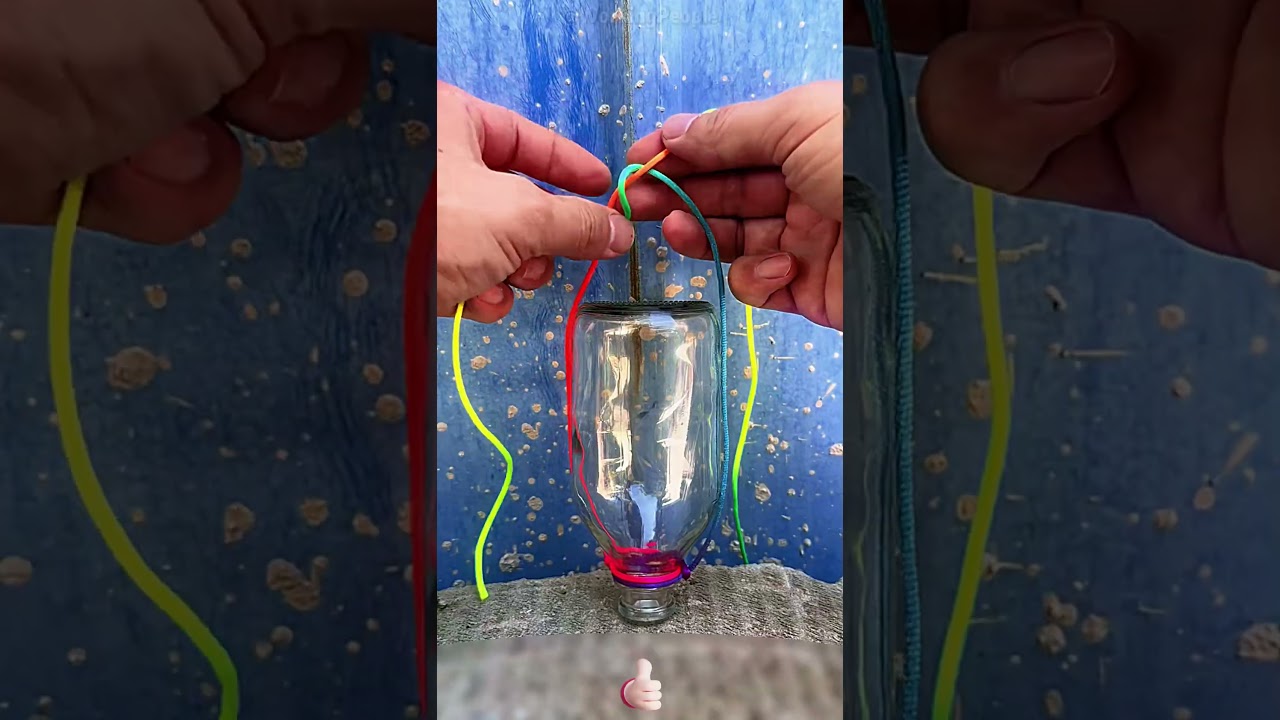 Techniques of rope knots for hanging bottles upside down 🧶🧴🔝