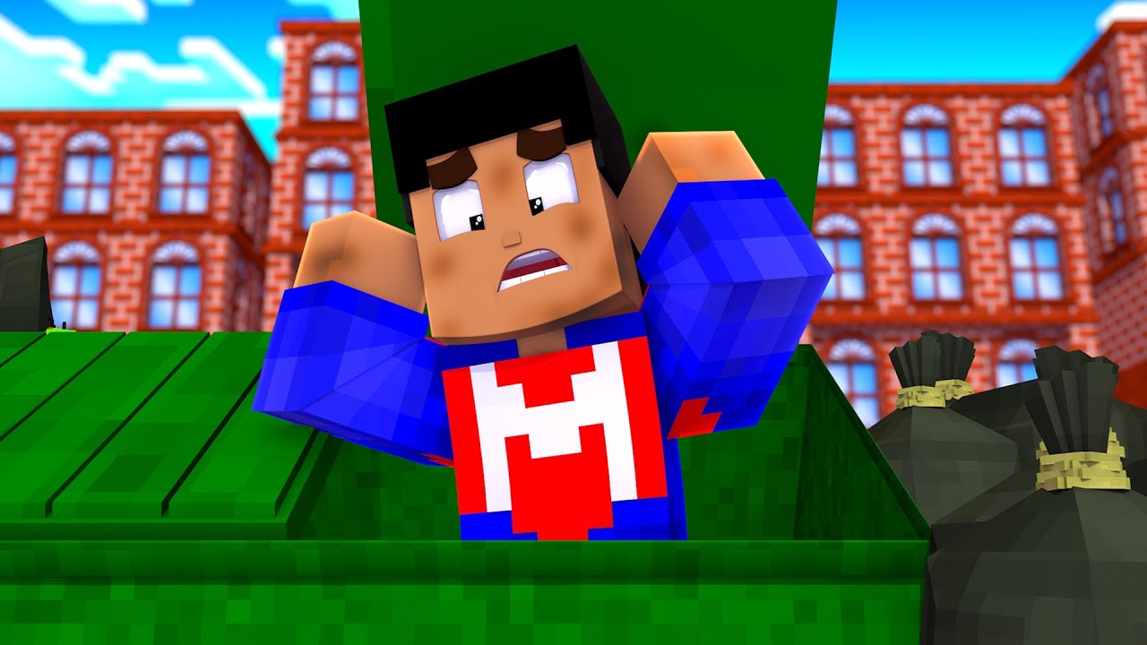 SOBREVIVÍ 100 DÍAS EN UN CUBO DE BASURA EN MINECRAFT TROLL 😱