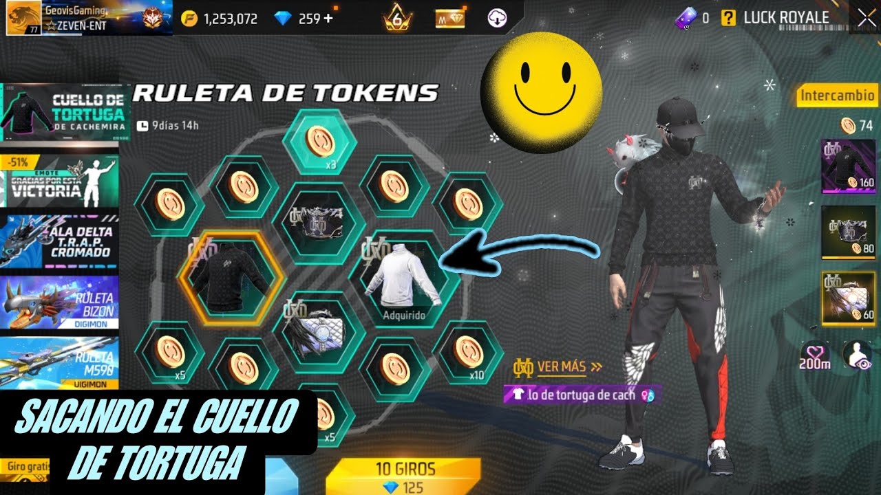 Получите новую водолазку, потратив 500 алмазов в Free Fire Token Roulette 😛