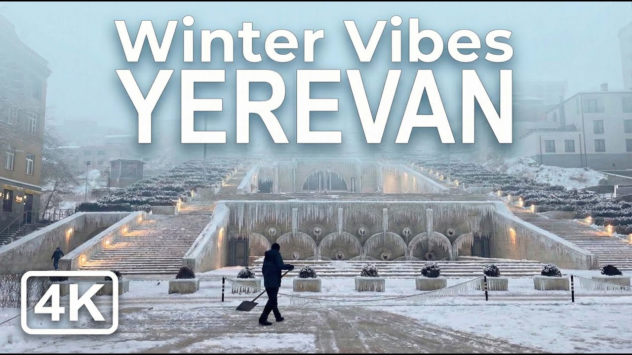 🇦🇲 [4K] Yerevan, Armenia – Winter 2026 (8 AM) | Walking Tour: Republic Square, Northern Ave, Cascade