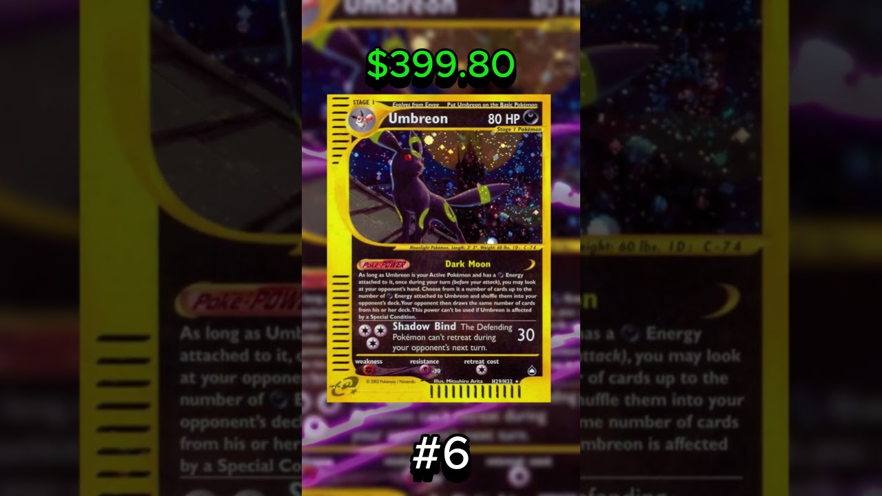 Top 10 most expensive Umbreon cards of all time!!! 