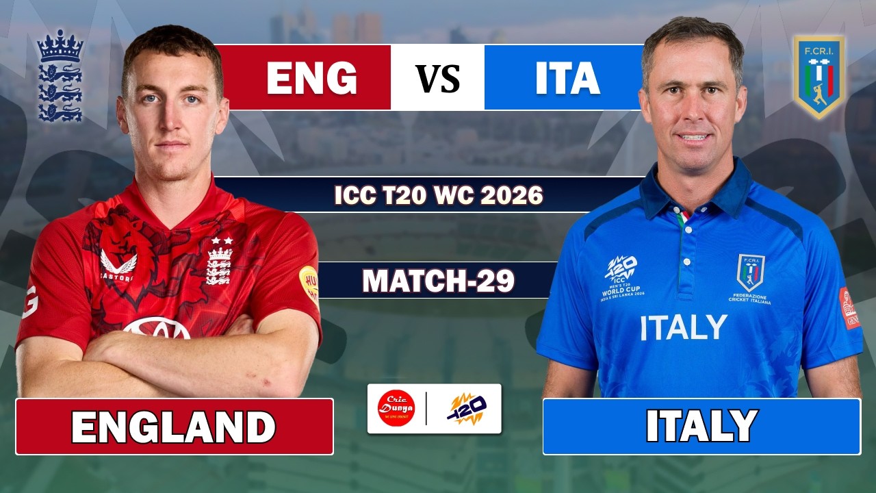ENGLAND vs ITALY T20 WORLD CUP 29TH MATCH LIVE | ENG vs ITA LIVE MATCH COMMENTARY