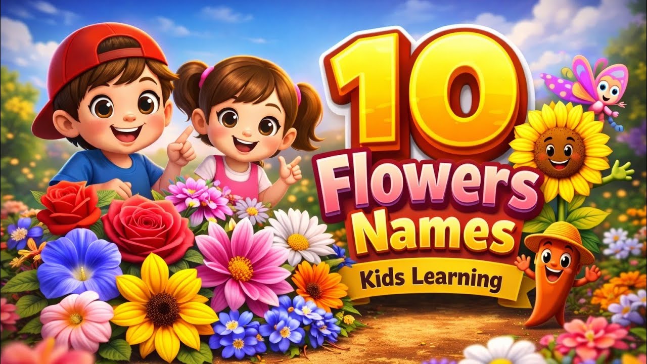 10 Flowers Name in English and Hindi | फूलों के नाम | The Prateek Bro