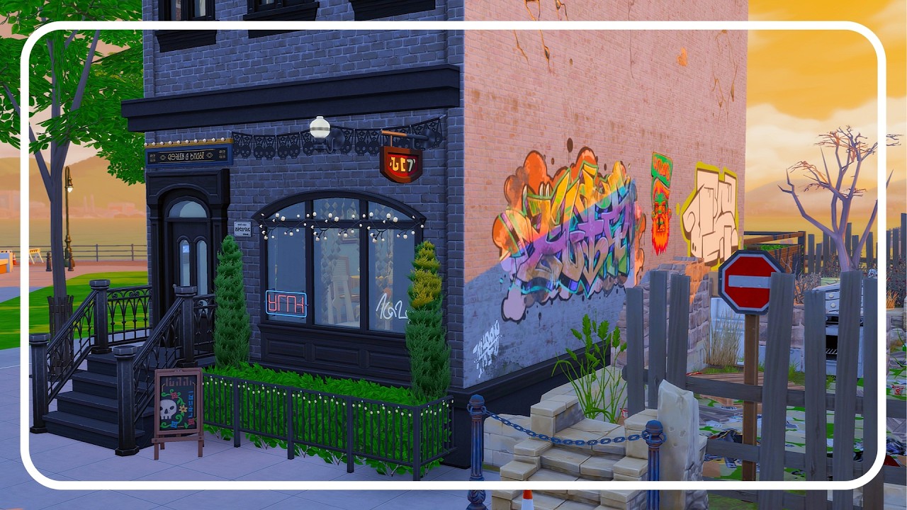 City Townhouse with Occult Shop | Sims 4 Speed Build | No CC
