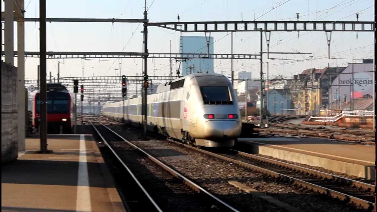 Ausfahrt TGV POS aus Z&uuml;rich HBF [Full HD]