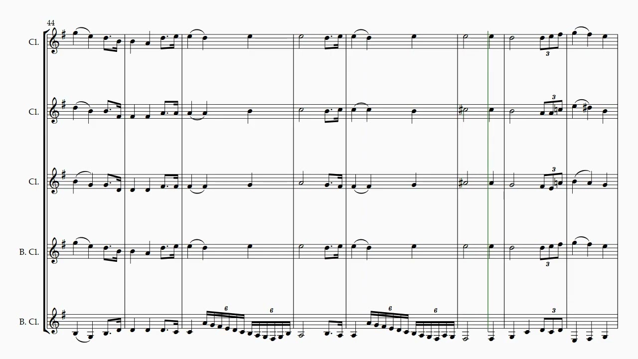 Pilgrims' Chorus - Clarinet Quintet SHEET MUSIC