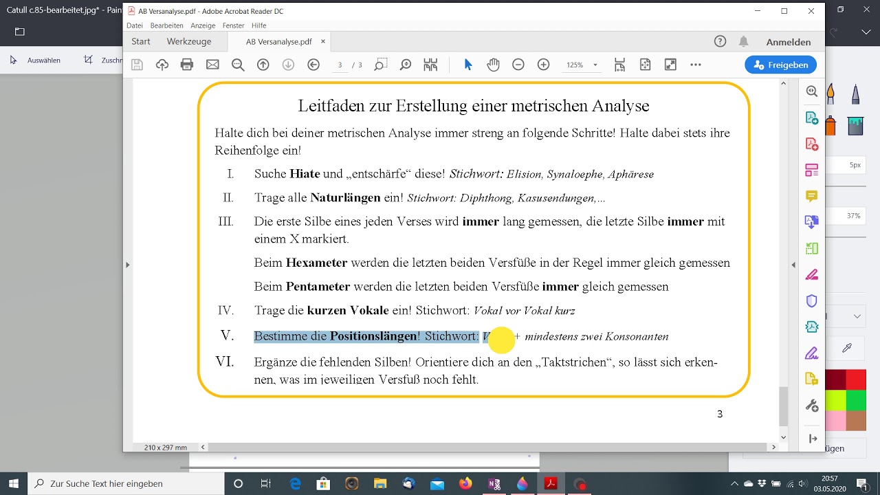Catull c. 85 - Metrische Analyse