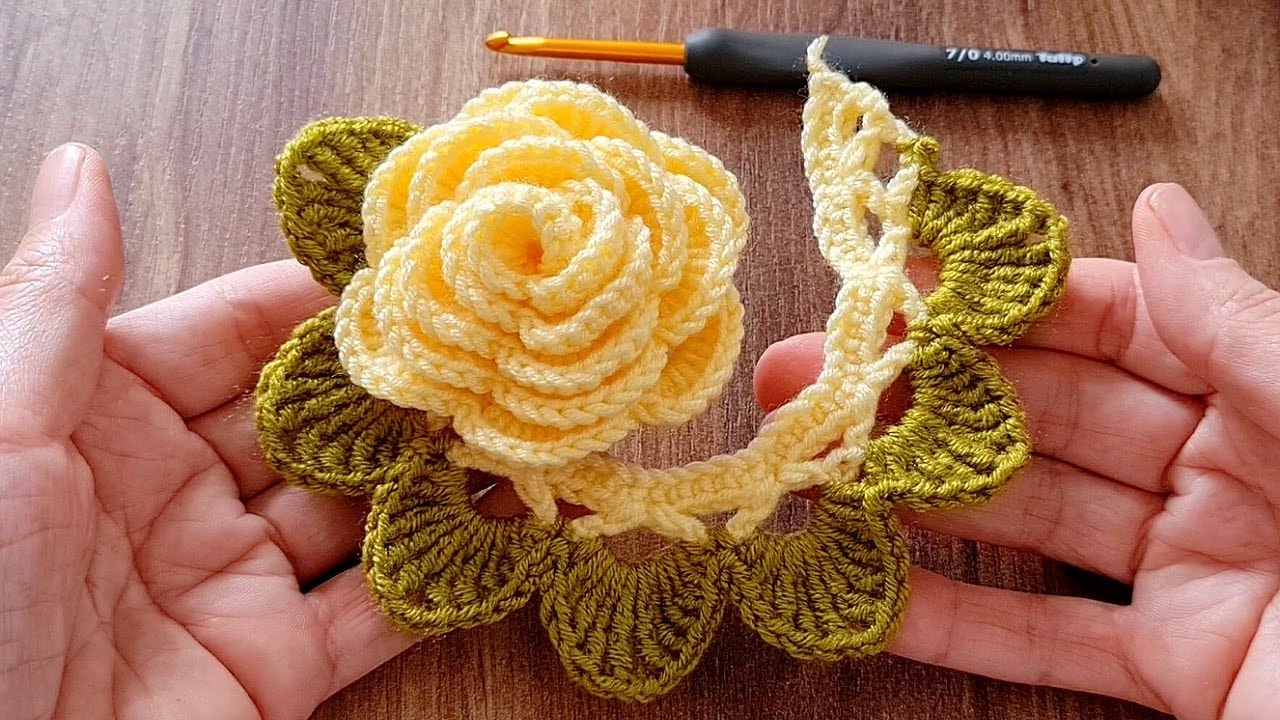 Easy Crochet rose sewing for beginners