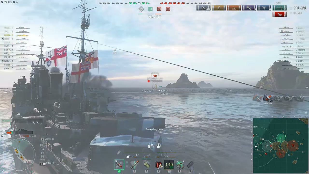 World Of Warships Random Battle Gameplay With FIJI Cruiser (No Commentary Gameplay)