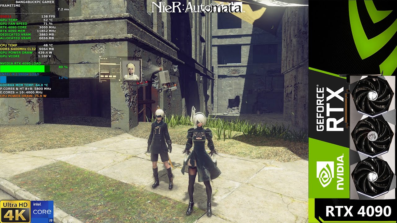 NieR Automata High Settings 4K | RTX 4090 | i9 13900K 5.8GHz