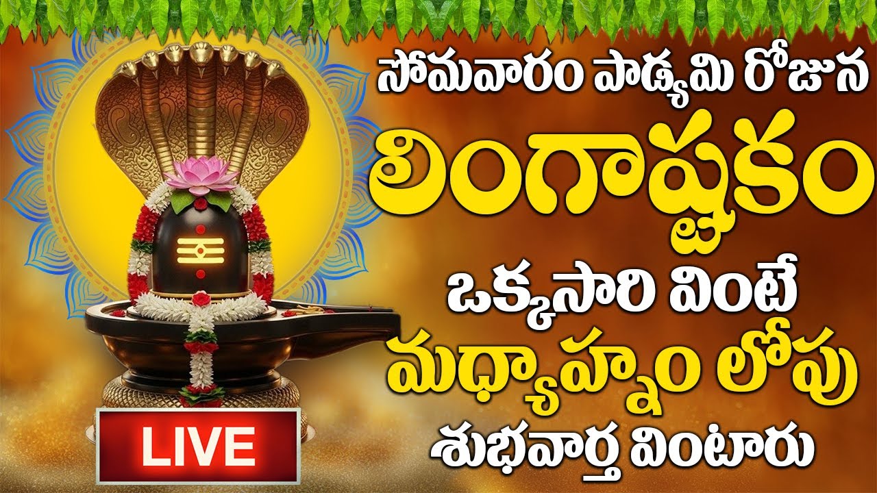 LIVE :సోమవారం లింగాష్టకం ఈ పాట వింటే శివానుగ్రహంతో మీ ఇంట్లో సిరిసంపదలు కురుస్తాయి | 