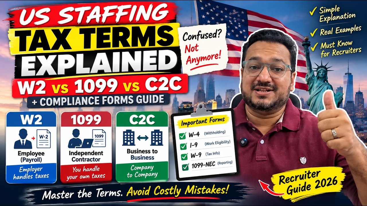 W2 vs 1099 vs C2C Explained | US Staffing
