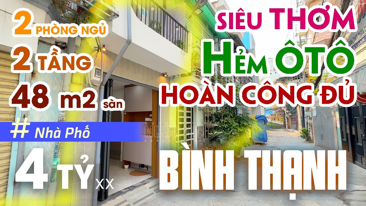Bán nhà Bình Thạnh Hẻm ô tô Nơ Trang Long - 2 tầng - Nở Hậu - Hoàn Công Đủ #nhabinhthanhhemxehoi