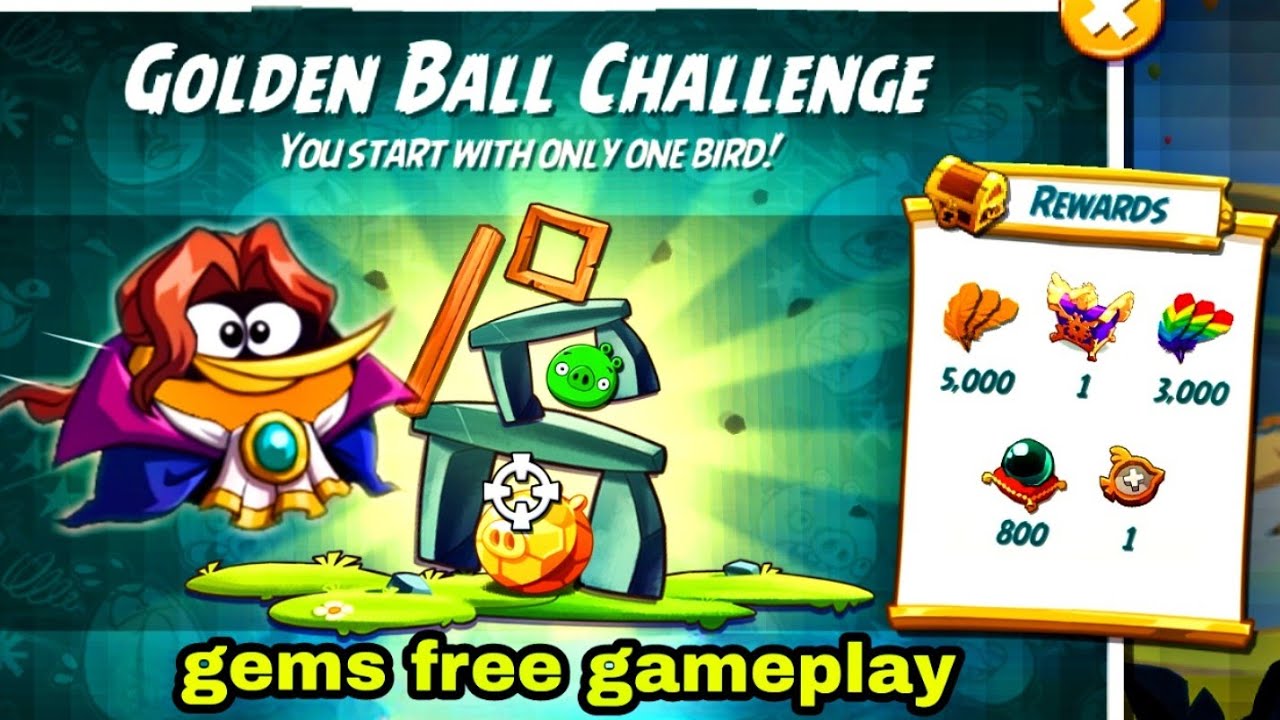 Angry birds 2 golden ball challenge 10 June 2026 with bubbles gems free#ab2 golden challenge today 