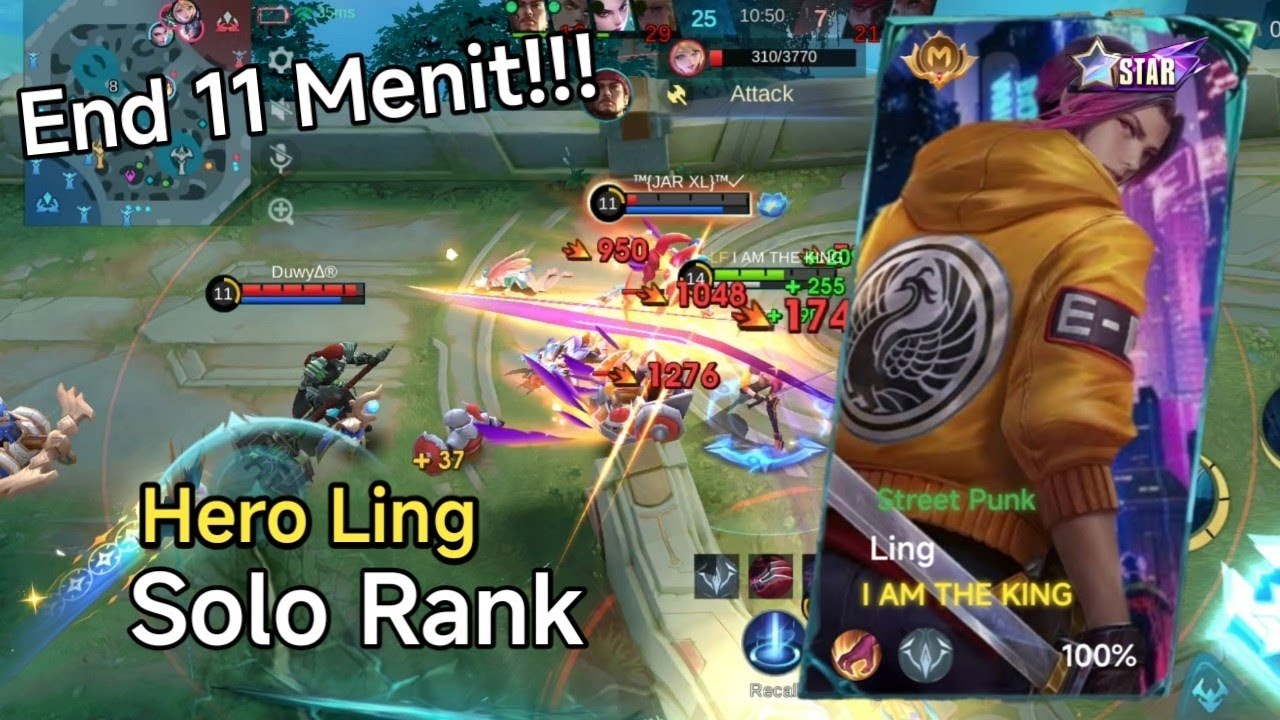 Solo Rank Epic Ling End 11 Menit!!! - Mobile Legend Indonesia 