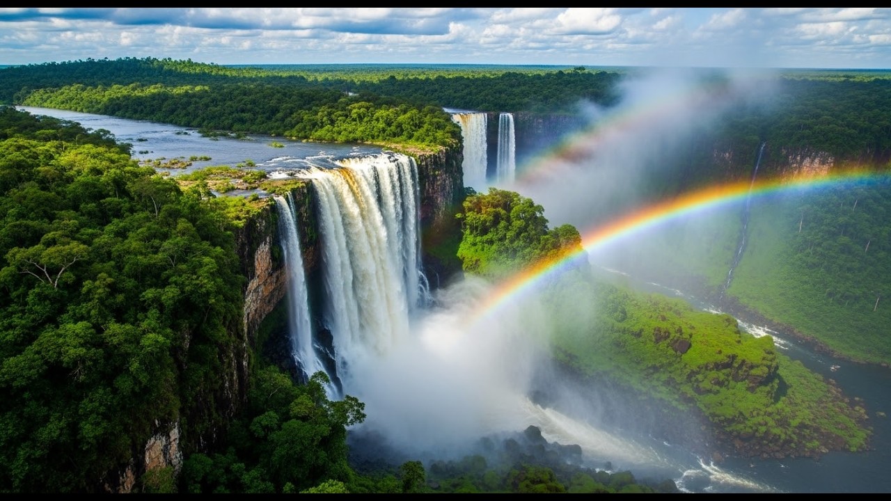 Amazon Rainforest Waterfall | Relaxing Nature Sounds for Sleep & Study