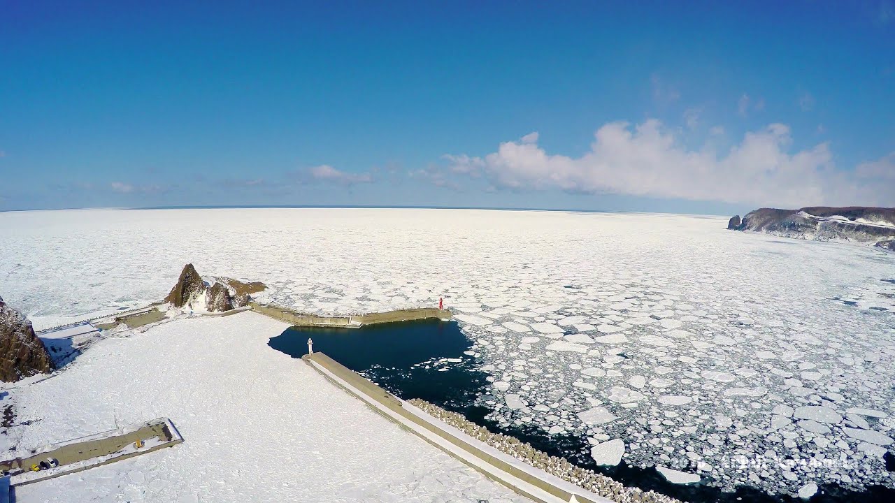 DRONE×HOKKAIDO 4K　知床ウトロ流氷接岸　ドローンで見る絶景！