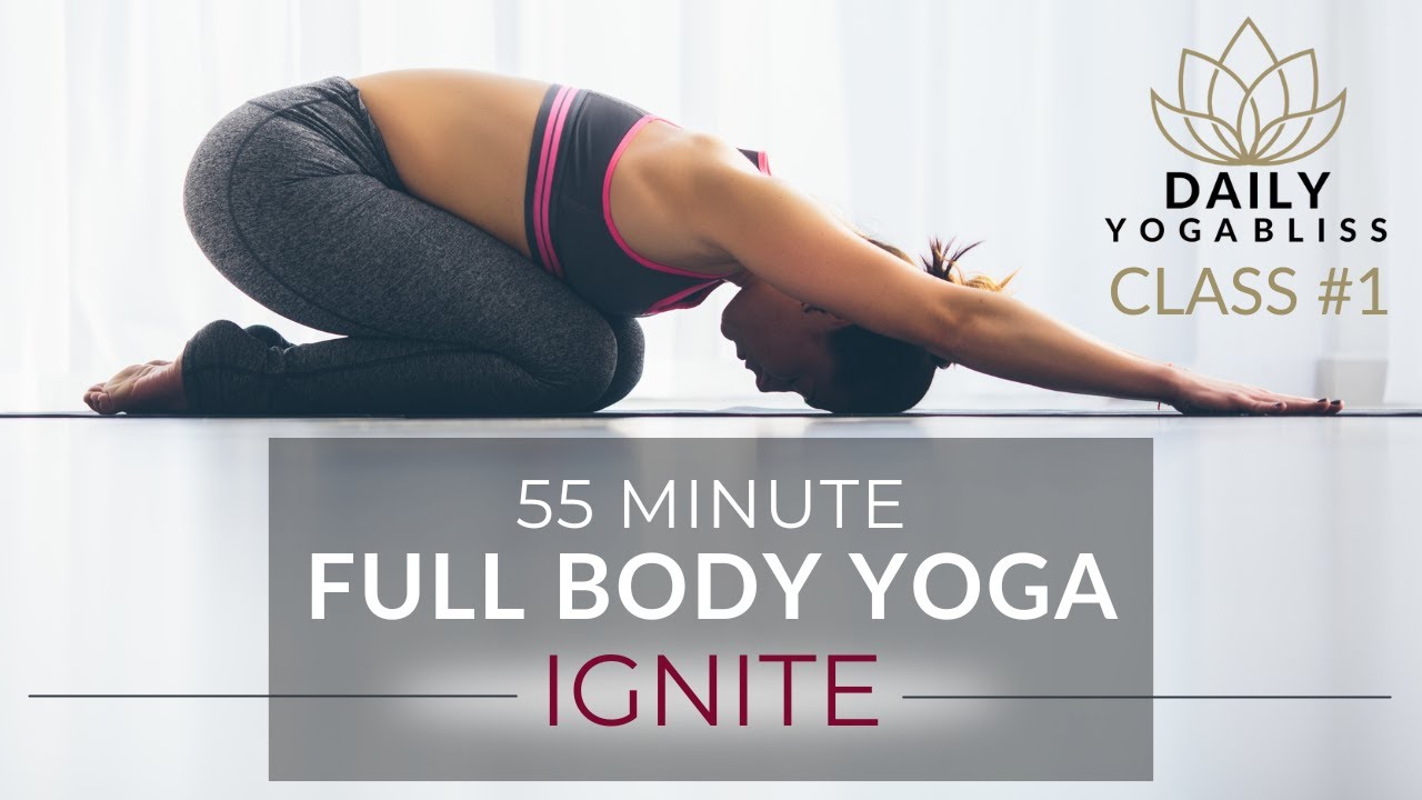 55-MIN YOGA WORKOUT / weight loss, flexibility, full body strength, abs / DailyYogaBliss Flow #1
