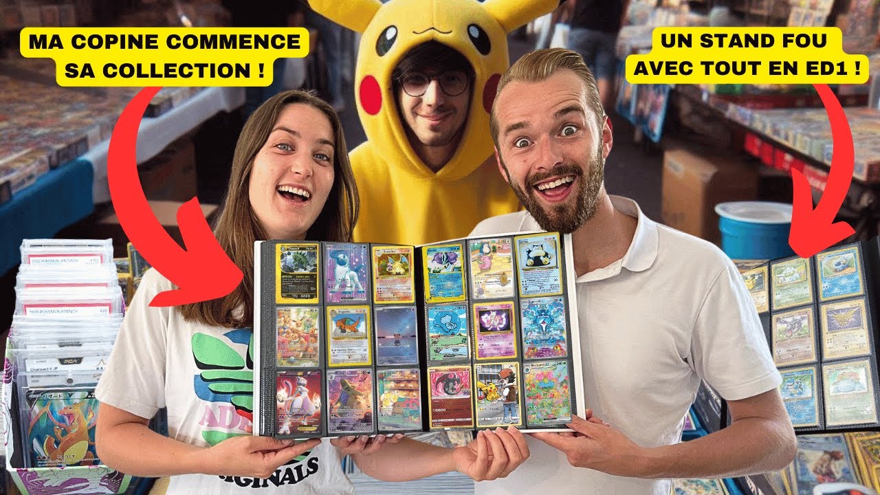 MA COPINE DEBUTE SA COLLECTION POKEMON EN BROCANTE ! UN STAND DINGUE A PLUS DE 10 000 €.. INCROYABLE
