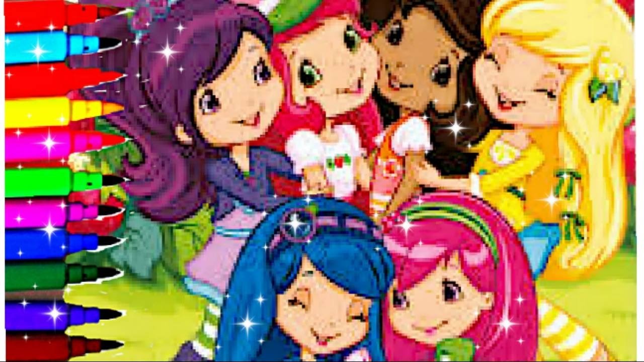 STRAWBERRY SHORTCAKE Berry Best Friends Coloring Pages Strawberry Orange Blueberry Raspberry Lemon