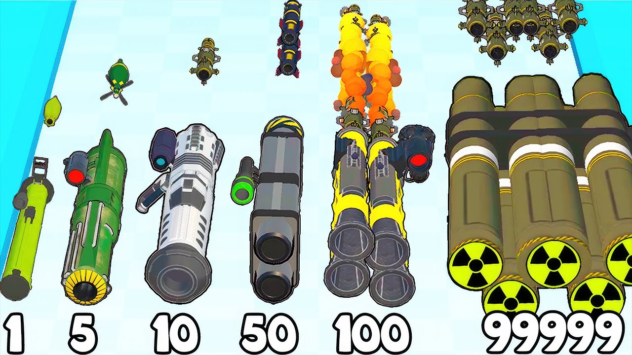 FULL GAMEPLAY in ROCKETS STACK 💣 BLEW UP ALL THE BOSS MONSTERS [From 1 lvl To 50 lvl]