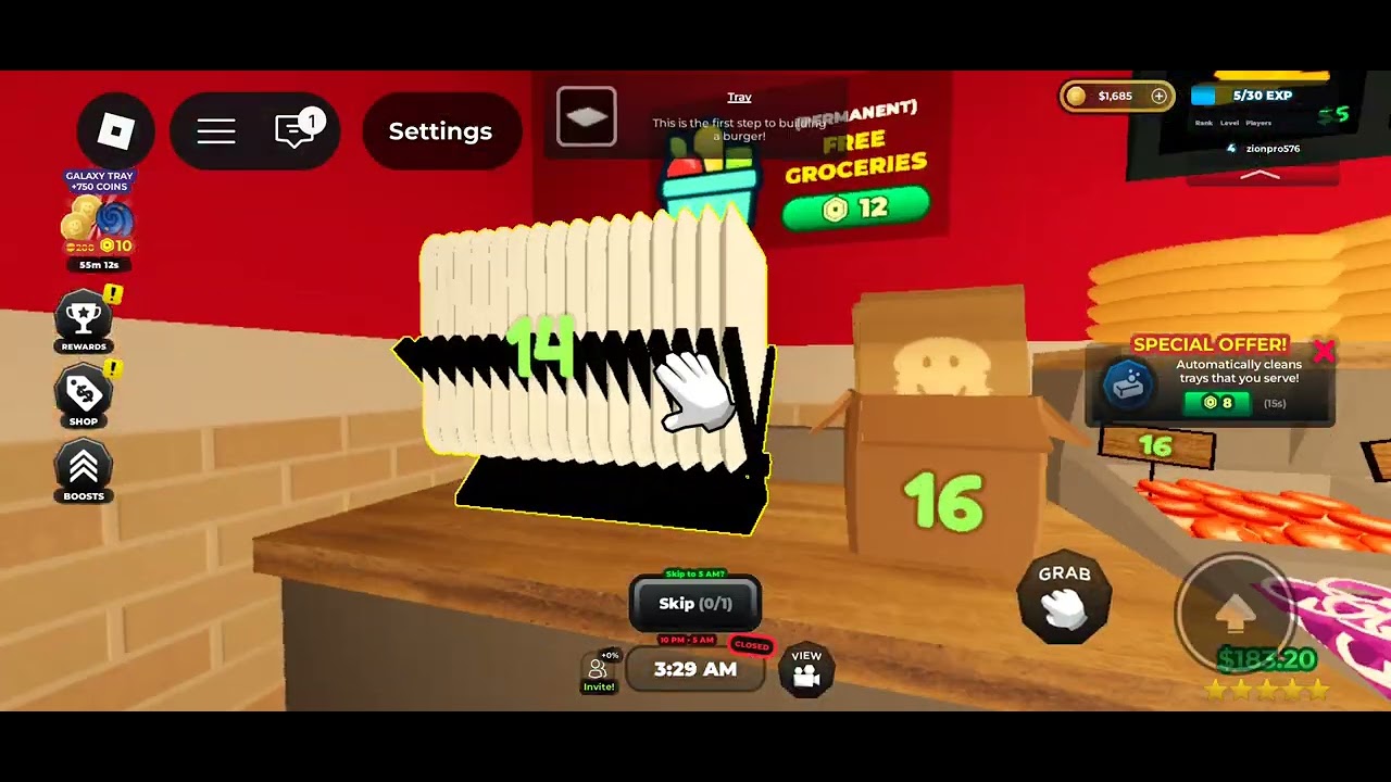 Playing burger