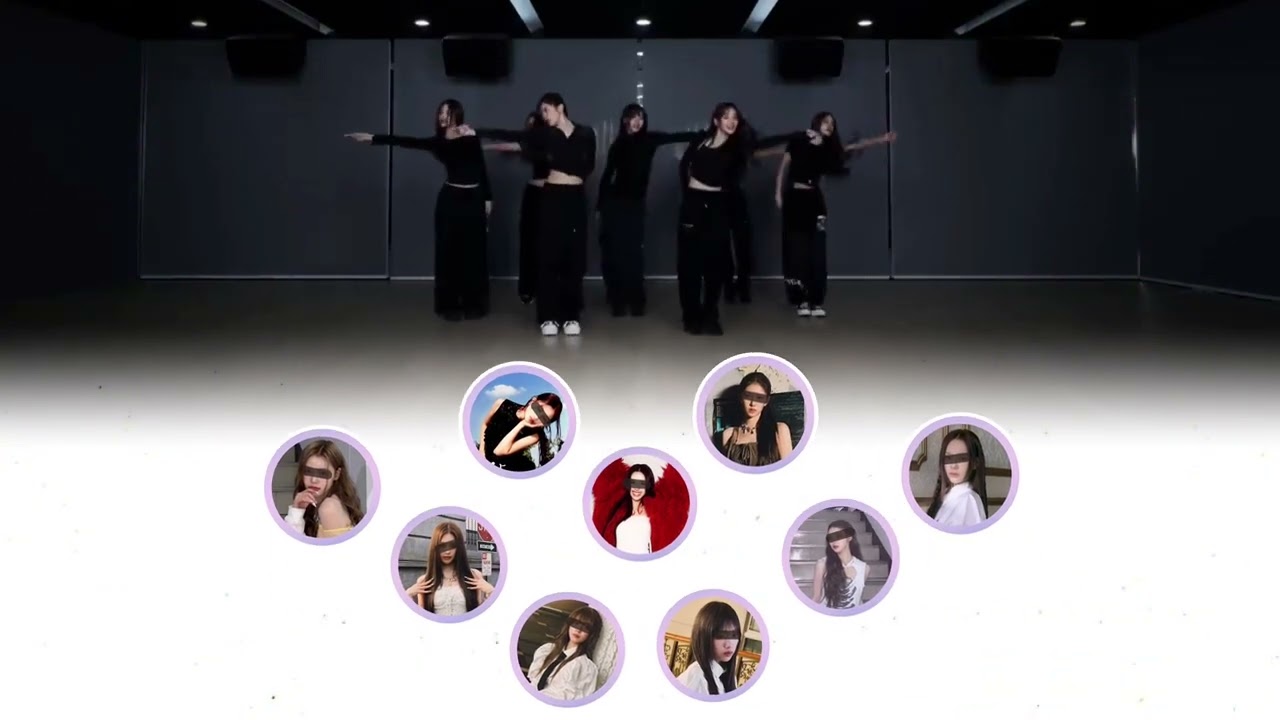 9 members IZNA dance positions