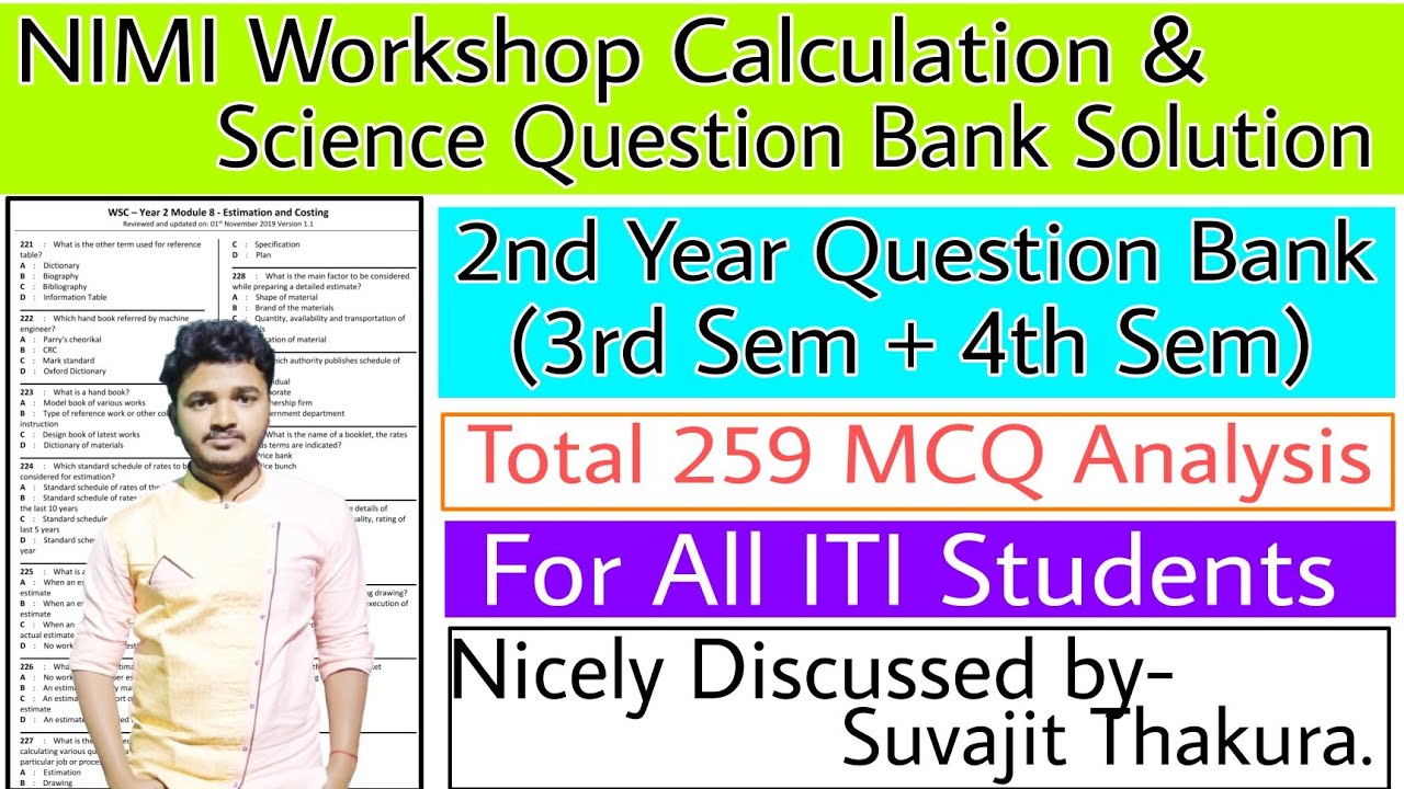ITI NIMI Workshop Calculation and Science 2nd Year Question Bank Solution in Hindi / English