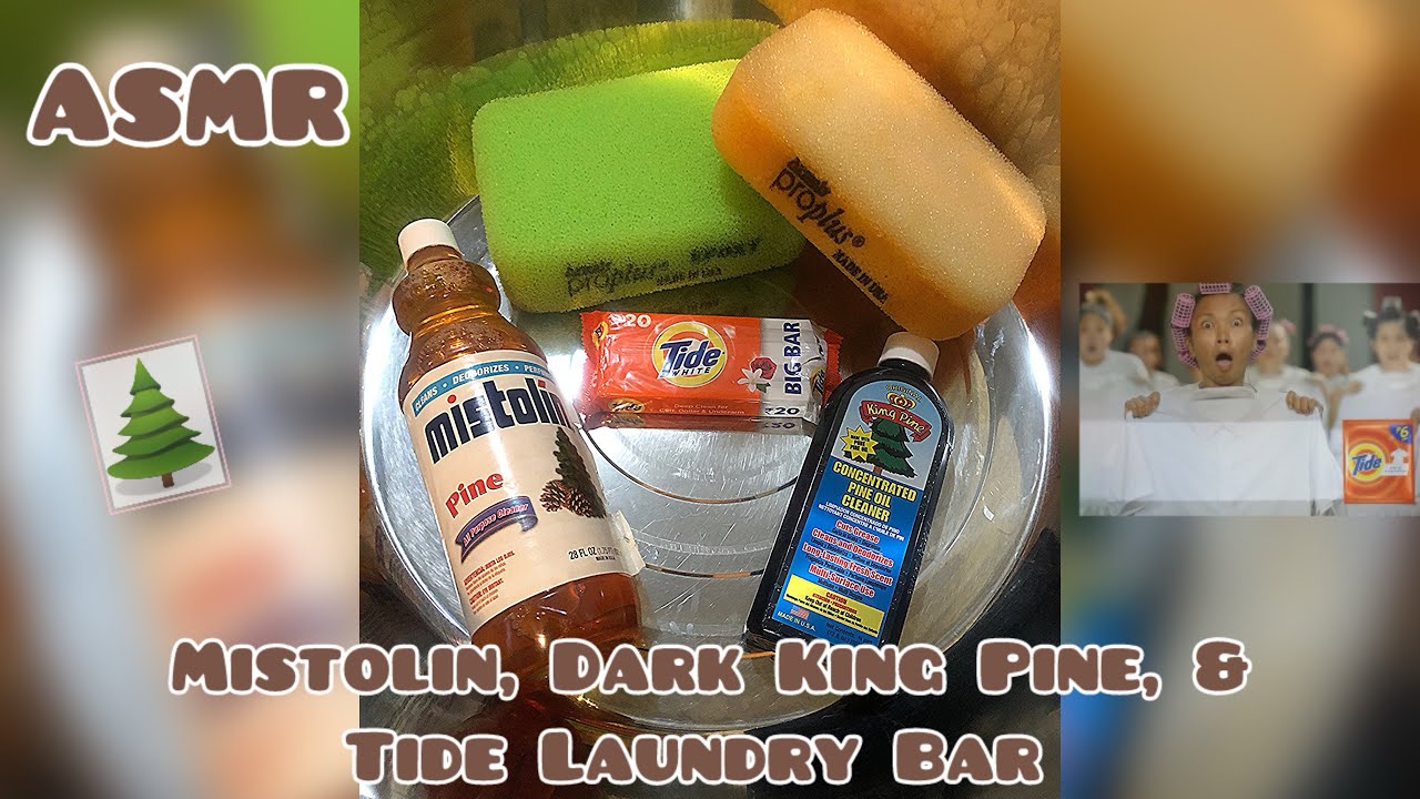 ASMR~Mistolin~Dark King Pine~Tide Laundry Bar Soap~Sponge Squeezes~Oddly Satisfying #asmrpine #tide