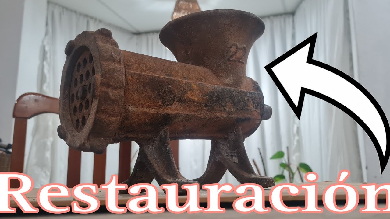 RESTAURACIÓN PICADORA MOLEDORA DE CARNE. ANTIGUEDAD. DIY.
