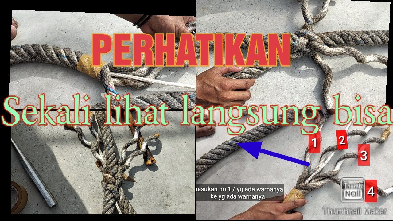 CARA MEMBUAT SIMPUL SPLASH MATA TALI 4 DENGAN SANGAT MUDAH
