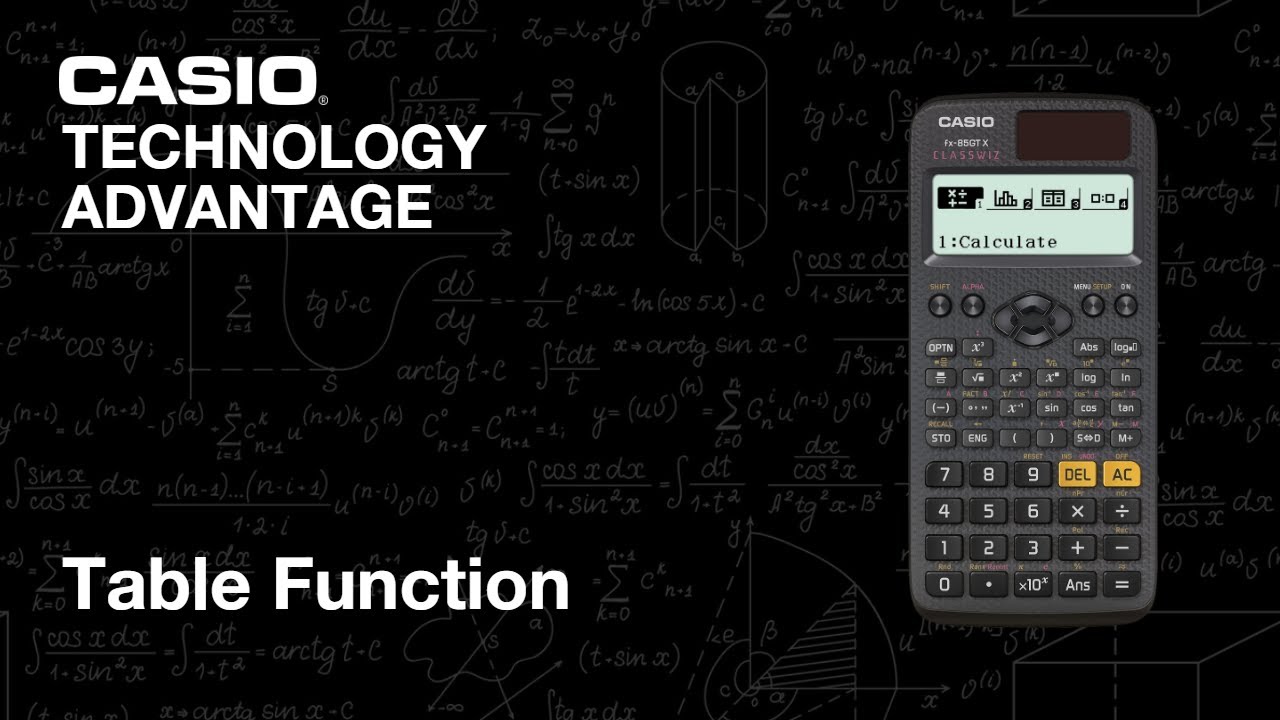 fx-83GTX and fx-85GTX Table Function