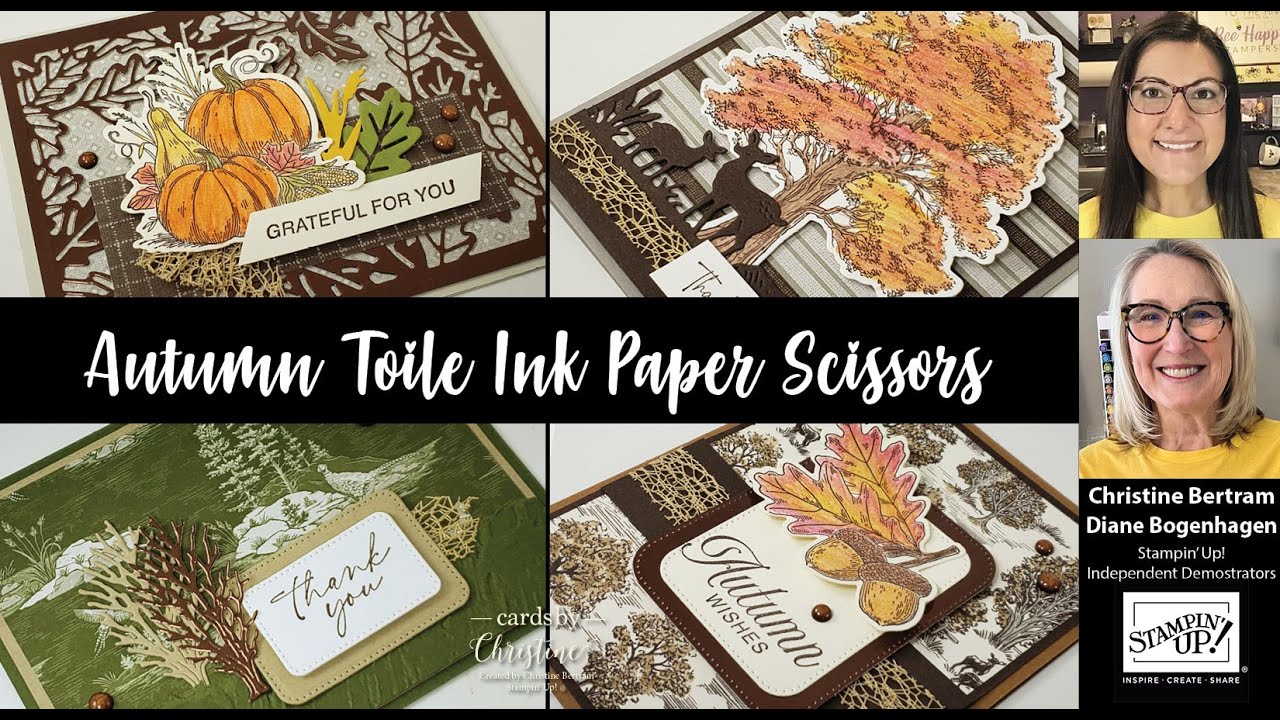 Ink Paper Scissors featuring Autumn Toile with Cards by Christine