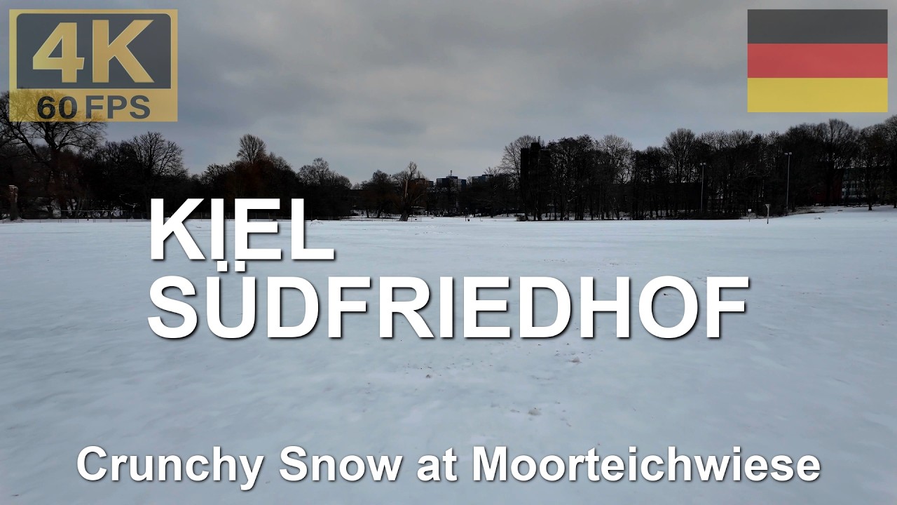 KIEL-SÜDFRIEDHOF, Germany 🇩🇪 in 4K | 2026 | Snow Walk across Moorteichwiese