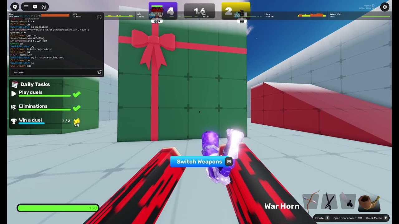 Roblox Rivals knife match (this was a short but it wont let me make shorts)