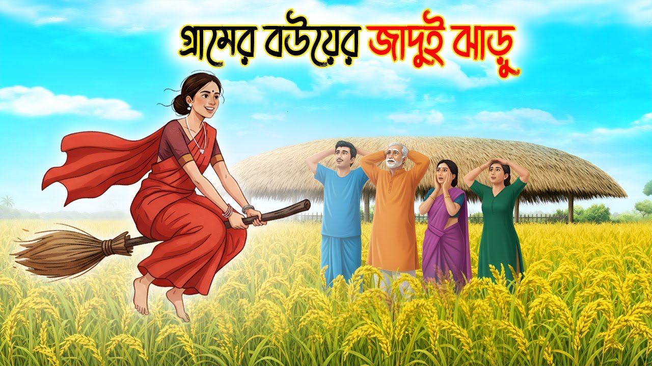 গ্রামের বউয়ের উড়ন্ত ঝাড়ু | Bengali Fairy Tales Cartoon | Rupkothar Bangla Golpo | Thakumar Jhuli