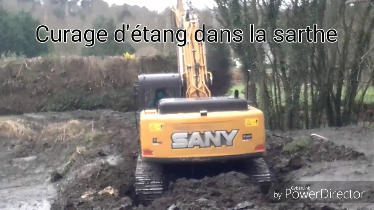 Curage d'étang dans la sarthe