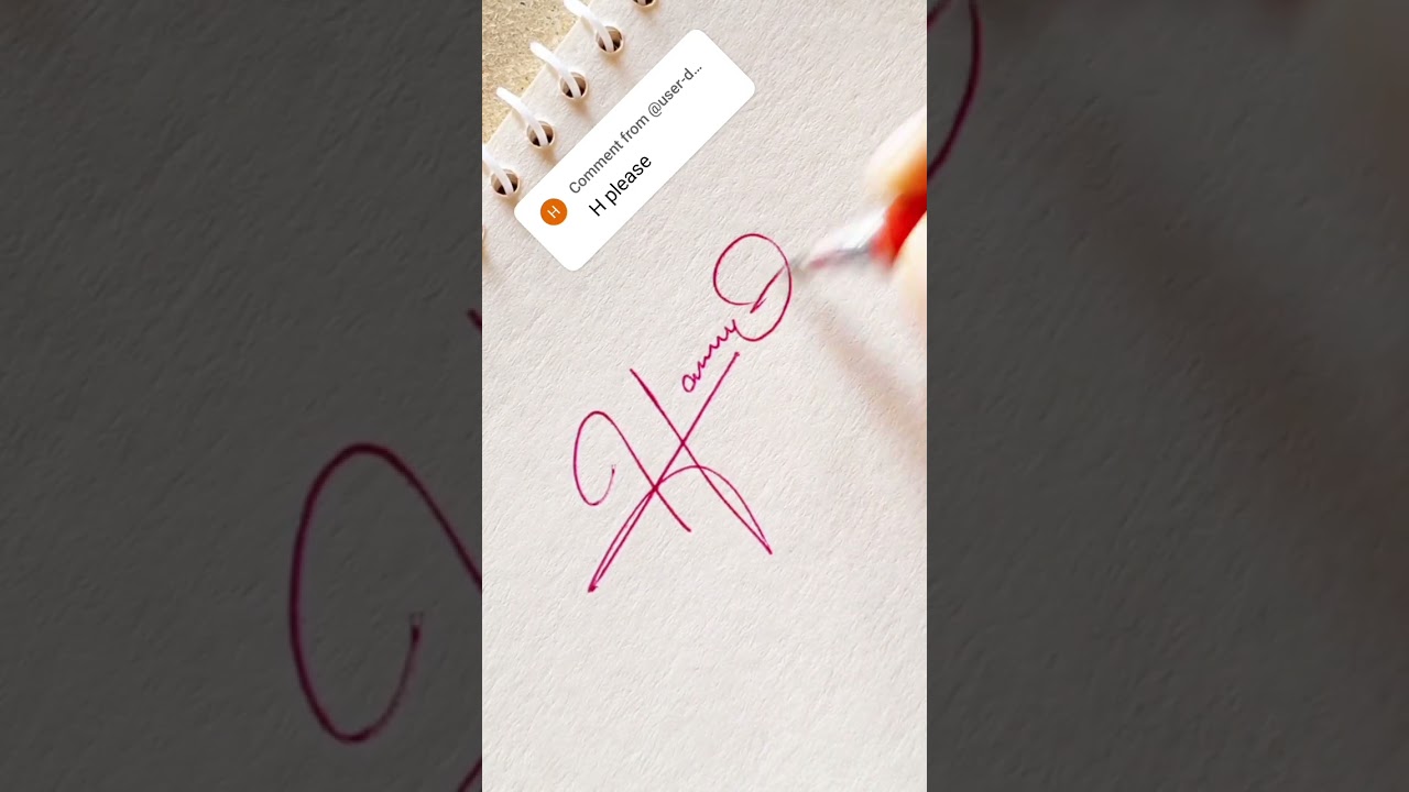 Letter H signature style #signature #shorts #calligraphy