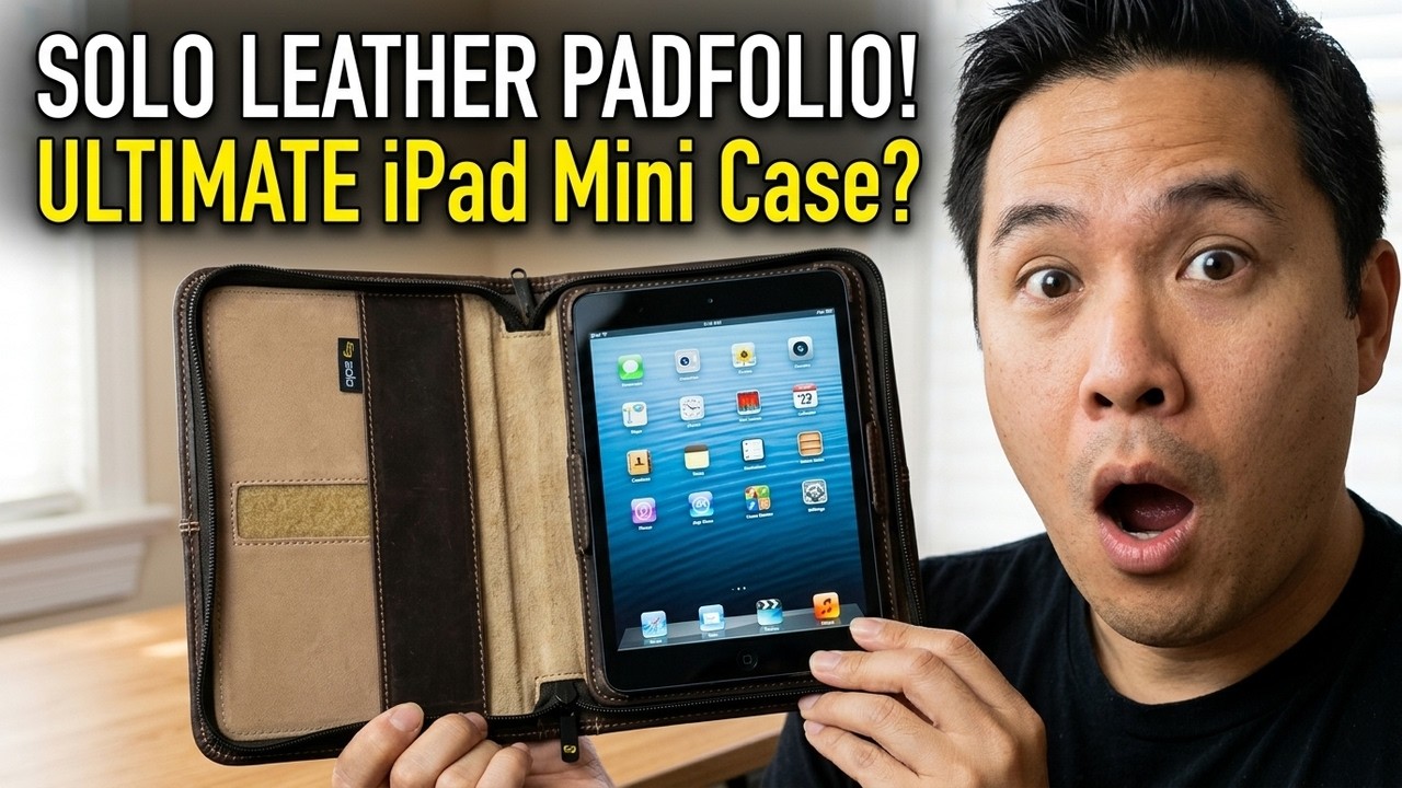 Solo vintage leather zippered padfolio for the iPad Mini