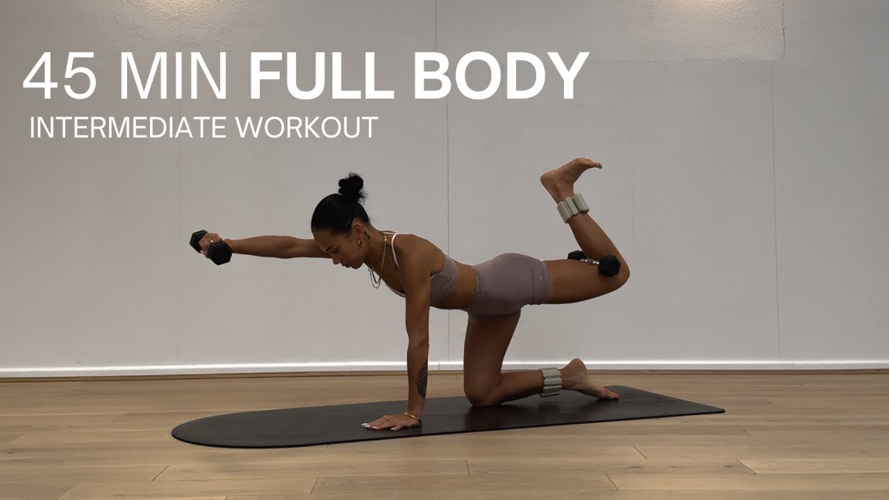 45 MIN FULL BODY STRONG PILATES | Weights + Ankle Weights | Full Body Home Workout with Weights